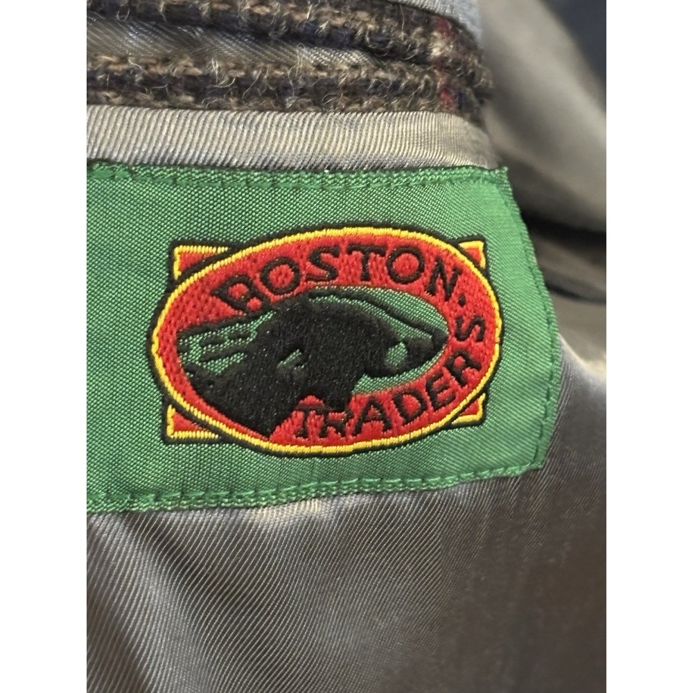 Vintage Boston Traders Poland 100% Pure Wool Blazer Leather Button‎ S-44 - Picture 3 of 7